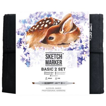Маркер перм., худ. "Sketchmarker Basic 2" двусторонний, набор 36 шт. + сумка-органайзер