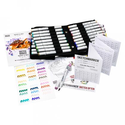 Маркер перм., худ. "Sketchmarker Basic 2" двусторонний, набор 36 шт. + сумка-органайзер