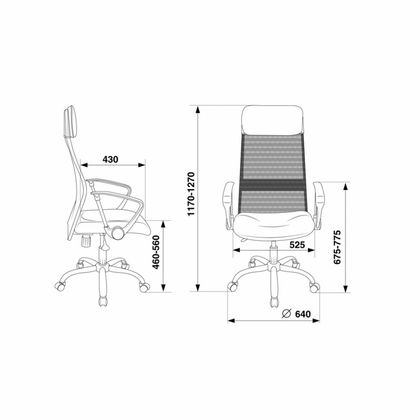 Кресло д/руководителя Бюрократ KB-6N/SL/B/TW-11, крест. хром, ткань, черный