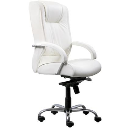 Кресло д/руководителя BELS VERONA steel chrome LB кожзам, белый