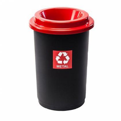 Урна д/раздельного сбора мусора 50л "Plafor Eco Bin" пласт., черный/красный
