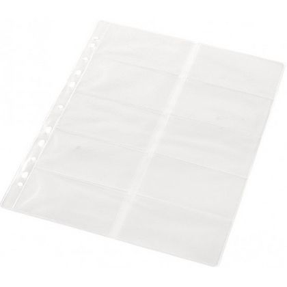 Вкладыши д/визитных карт. А4 210*297 мм, 200 карт. "Panta Plast" ПВХ, 10 шт., прозрачный