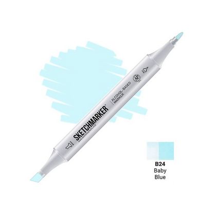 Маркер перм., худ. "Sketchmarker" двусторонний, B24, голубой детский