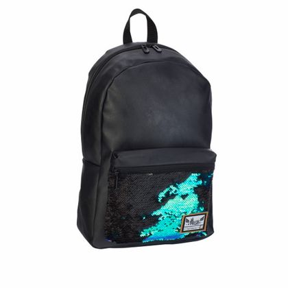 Рюкзак молодежный "Head Holographic Fashion" кожзам., черный/синий