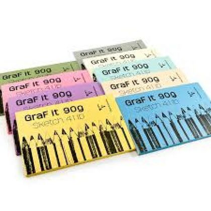 Скетчбук "Graf It" А4, 90г/м2, 80л., скоба, белый