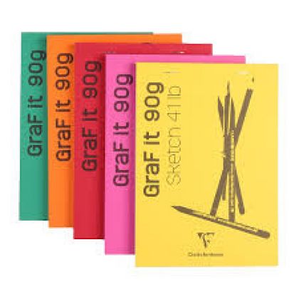 Скетчбук "Graf It" А4, 90г/м2, 80л., скоба, белый