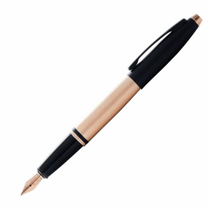 Ручка перьевая M "Calais Brushed Rose Gold & Black Lacquer" метал., подарочн. упак., розовое золото/черный, патрон черный 1 шт.