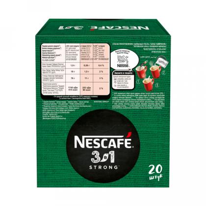 Кофейный напиток "Nescafe" растворим., 3в1, 20 шт./упак., Крепкий
