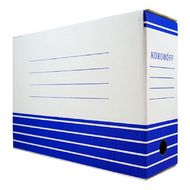 Коробка архивная 100 мм. Koroboff белый/синий