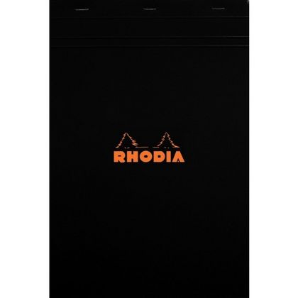 Блокнот А4+, 80 л., тонир., лин. "Rhodia" скоба сверху, оранжевый