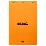Блокнот А4+, 80 л., тонир., лин. "Rhodia" скоба сверху, оранжевый