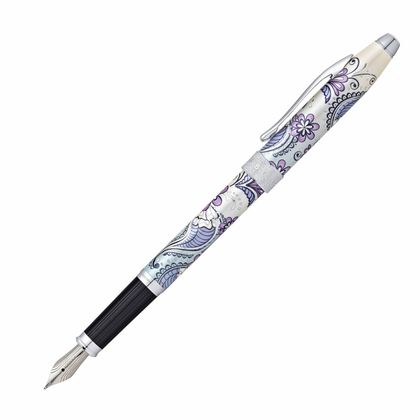 Ручка перьевая M "Botanica Purple Orchid" метал., подарочн. упак., сиреневый/серебристый, патрон черный 2 шт.