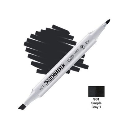 Маркер перм., худ. "Sketchmarker" двусторонний, SG1, серый простой №1