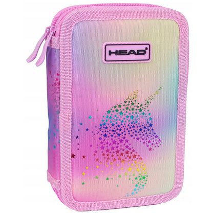 Пенал на 2 отд."Unicorn ombre" полиэстер, розовый