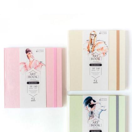 Скетчбук для маркеров "Fashion" 15*15 см, 75 г/м2, 80 л., розовый