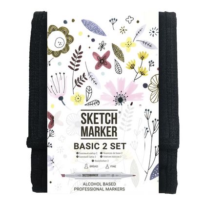 Маркер перм., худ. "Sketchmarker Basic 2" двусторонний, набор 12 шт. + сумка-органайзер