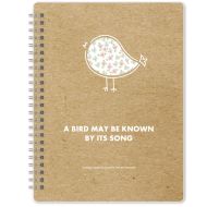 Тетрадь А5 96 л., клет. "Bird" спираль сбоку, обл. крафт, вырубка, коричневый/белый