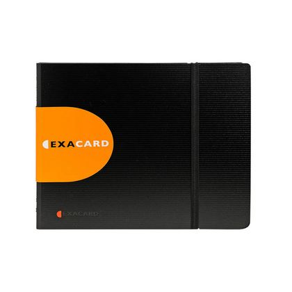 Визитница настольная 140*200 мм, 120 карт. "Exacard" пласт., вертикальная, черный