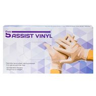 Перчатки виниловые одноразовые 5Assist Vinyl р-р M 100 шт./уп. прозрачный