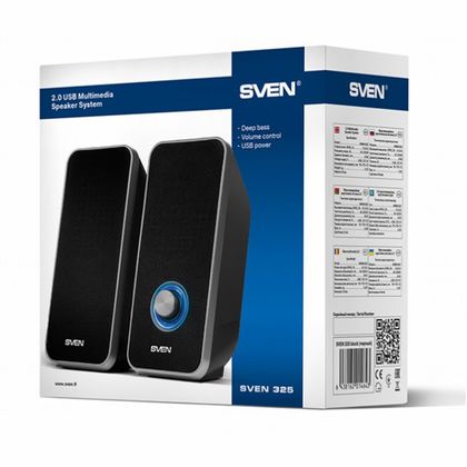 Колонка 2.0 "Sven 325" Sven USB, Audio In, черный/серый
