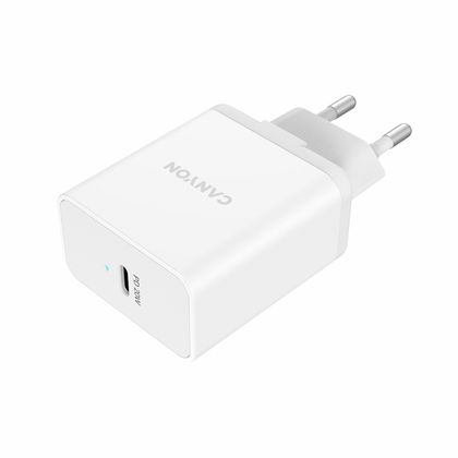 Адаптер питания CANYON CNE-CHA20W PD 110V-240V, 20W, Output: 5V/3A,9V/2A,12V/1.5A, белый