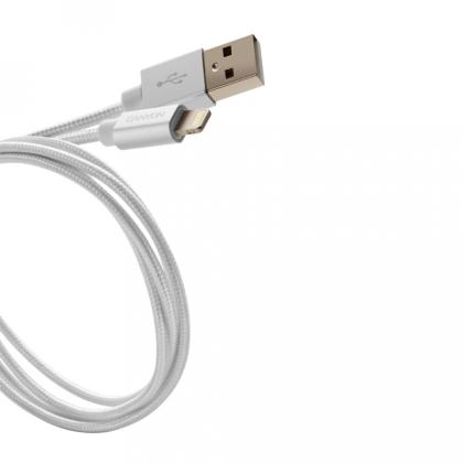 Кабель CNS-MFIC3PW (Lightning to USB cable) CANYON Charge & Sync MFI 1m, Pearl White