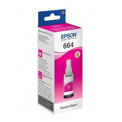 Контейнер Epson T6643 с пурпурными чернилами, 70мл (L100/110/200/210/ 300/350/355/550/555/ L1300)