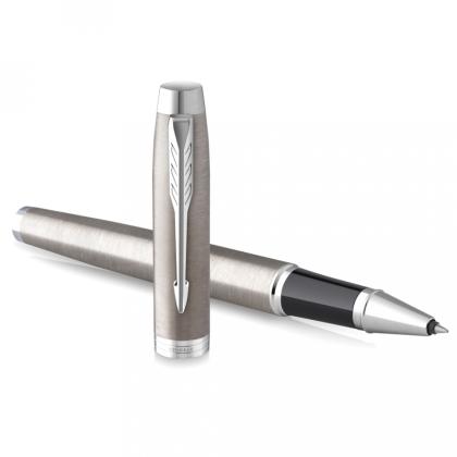 Ручка роллер "IM Essential Brushed Metal CT" 0,5 мм, метал., подарочн. упак.,серебристый/черный, стерж. черный