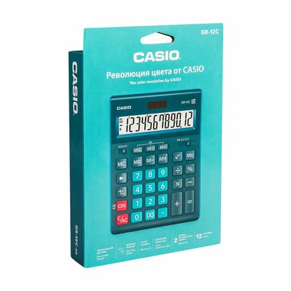 Кальк. наст. 12р. GR-12 Casio голубой 35*155*209 мм