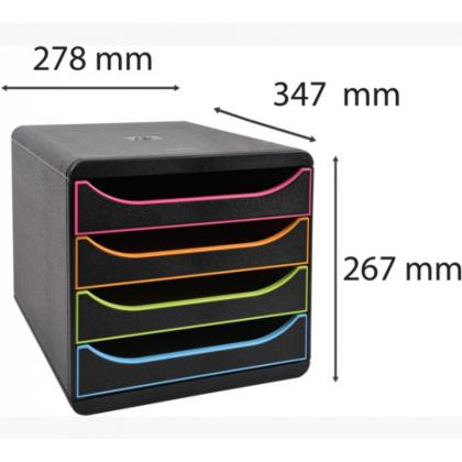 блок из  4-х лотков закрытый черный "BlackOffice Big Box Plus"
