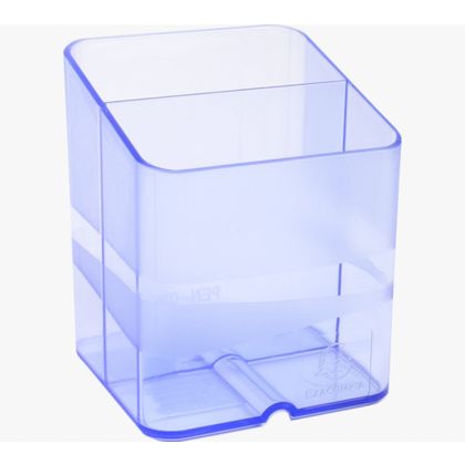 Подставка д/ручек "Pen Cube" пласт., 2 дел., прозрачный синий