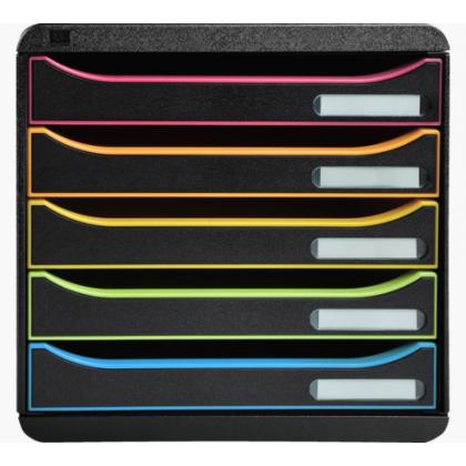 блок из  5-ти лотков закрытый черный "BlackOffice Big Box Plus"
