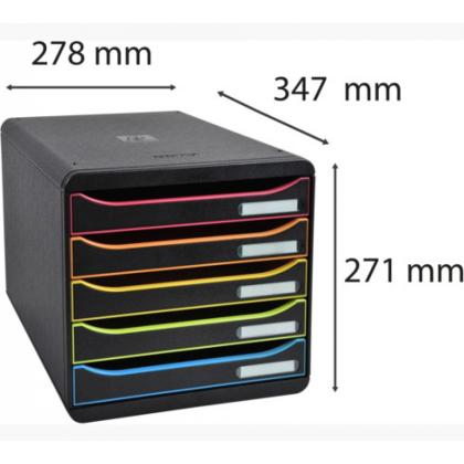 блок из  5-ти лотков закрытый черный "BlackOffice Big Box Plus"