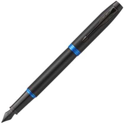 Ручка перьевая  M "IM Vibrant Rings F315 Marine Blue PVD" метал., подарочн. упак., черный/синий, патрон синий