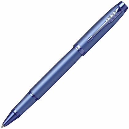 Ручка роллер "IM Monochrome T328 Blue PVD" 0,5 мм, метал., подарочн. упак., синий, стерж. черный