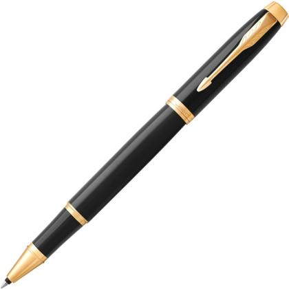 Ручка роллер "IM Black Lacquer GT" 0,5 мм, метал., подарочн. упак., черный/золотистый, стерж. черный