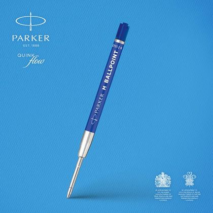 Стержень шарик., метал., M (средний), 1 мм "Parker 216654" 2 шт., блистер, синий
