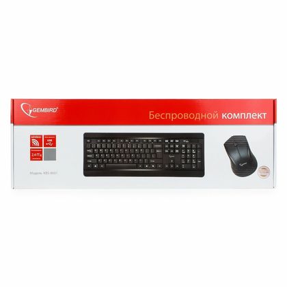 комп. клавиатура+мышь (беспроводные) Gembird KBS-8001 (черная)