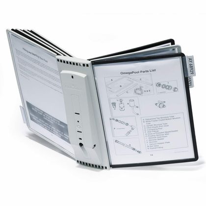 Стойка информац., настен., A4 "Sherpa" 10 демопанелей, серый/черный