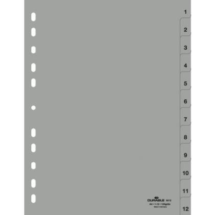 Разделитель на 31 деление А4 "Durable" пласт., с маркир., серый