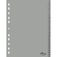 Разделитель на 31 деление А4 "Durable" пласт., с маркир., серый