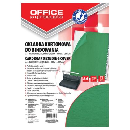 обложка (перф.) картон под кожу зеленая  250г/м 100шт