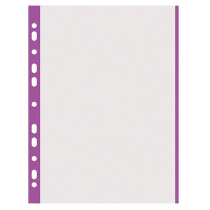 Папка карман А4, стандарт, 40 мк, 100 шт. "Donau" фиолетовая перфорация