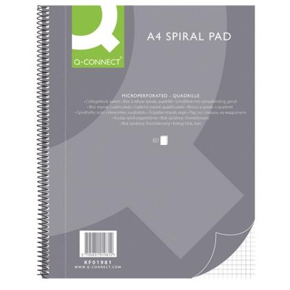 Тетрадь А4 80 л., клет. "Notebook Square" спираль сбоку, обл. карт., перф. 4 отв., ассорти
