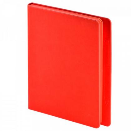 Ежедневник недатир. А5 150*205 мм, 240 стр., тонир., лин. "Megapolis Magnet" тверд. обл. кожзам., красный, срез красный