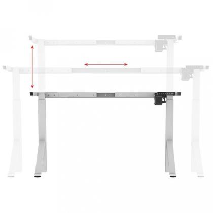 Стол с электроприводом одномоторный Fit Focus Y- desire (685-1130mm), цвет белый,столешница ДСП 1300*675*18 мм, H1277 ST9 Акация Лэйклэнд светлая 