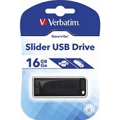 Карта памяти USB Flash 2.0 64 Gb "Slider" пластик, черный