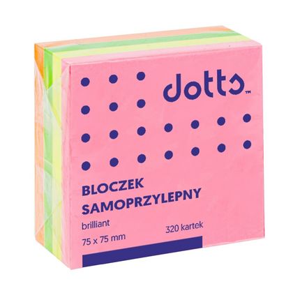 Бумага д/з на кл. осн. 75*75 мм "Dotts" 320 л, ассорти
