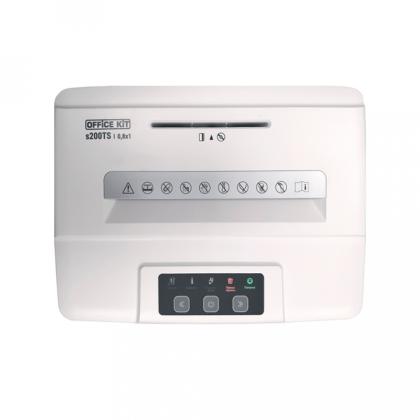 Уничтожитель Office Kit S200TS 0,8x2 (P-7, 0,8х2 мм, 7 лист., 25литров, диски, карты, скобы)