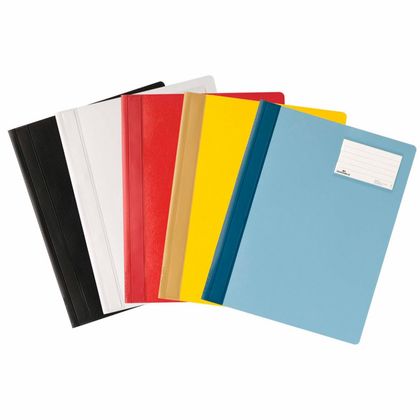Папка скоросшиватель А4+ "Durable" с окном д/визиток, голубой